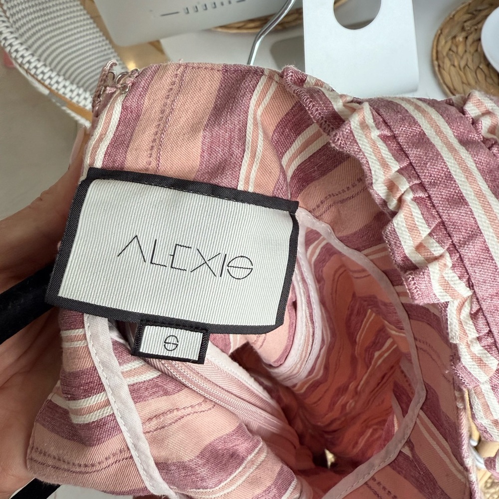 Alexis Pink Striped Mini Dress Size Small - Picture 4 of 4